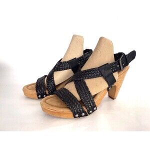 Bass Sadie Sandals Strappy Heels Women's Shoes Size 8 Black Platform Sandals